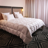 queen-size bed with comforter