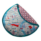 sac de tapis de jeu rose et bleu avec logo