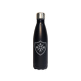 black bottle with logo